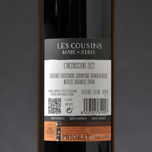 Spanish Red Wine L'Inconscient from Les Cousins Marc & Adria