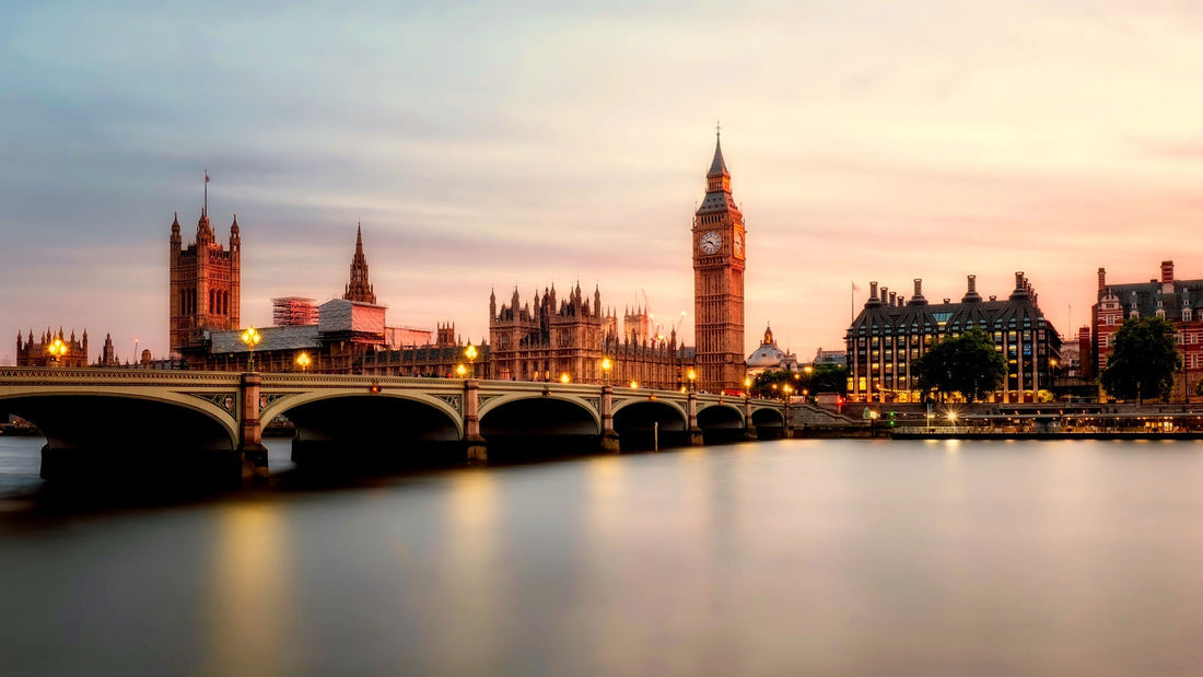 A view of Westminster Bridge and Big Ben at sunset