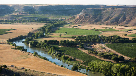 An aerial view of the River Duero in Spain