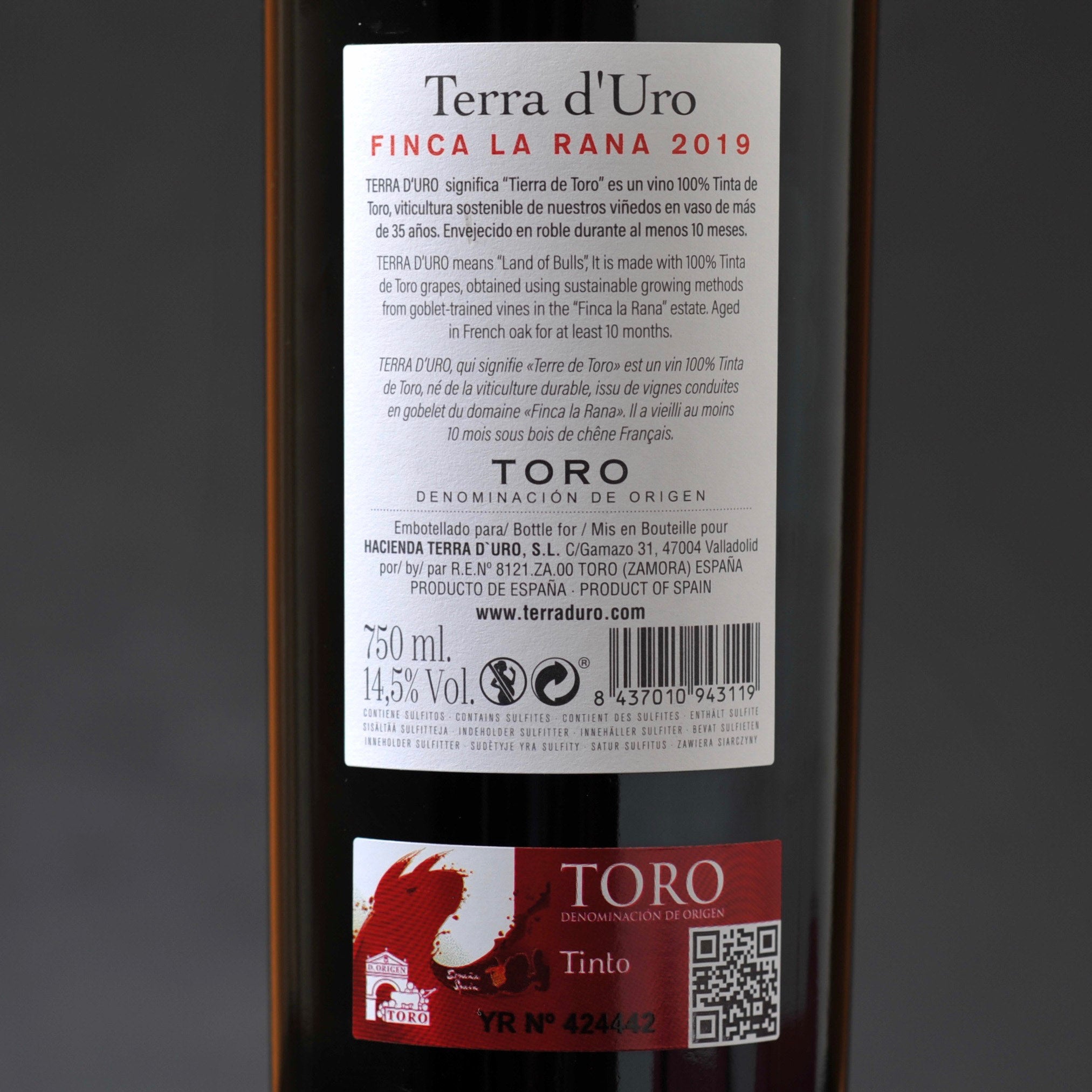 Spanish Red Wine Finca La Rana from Hacienda Terra d’Uro