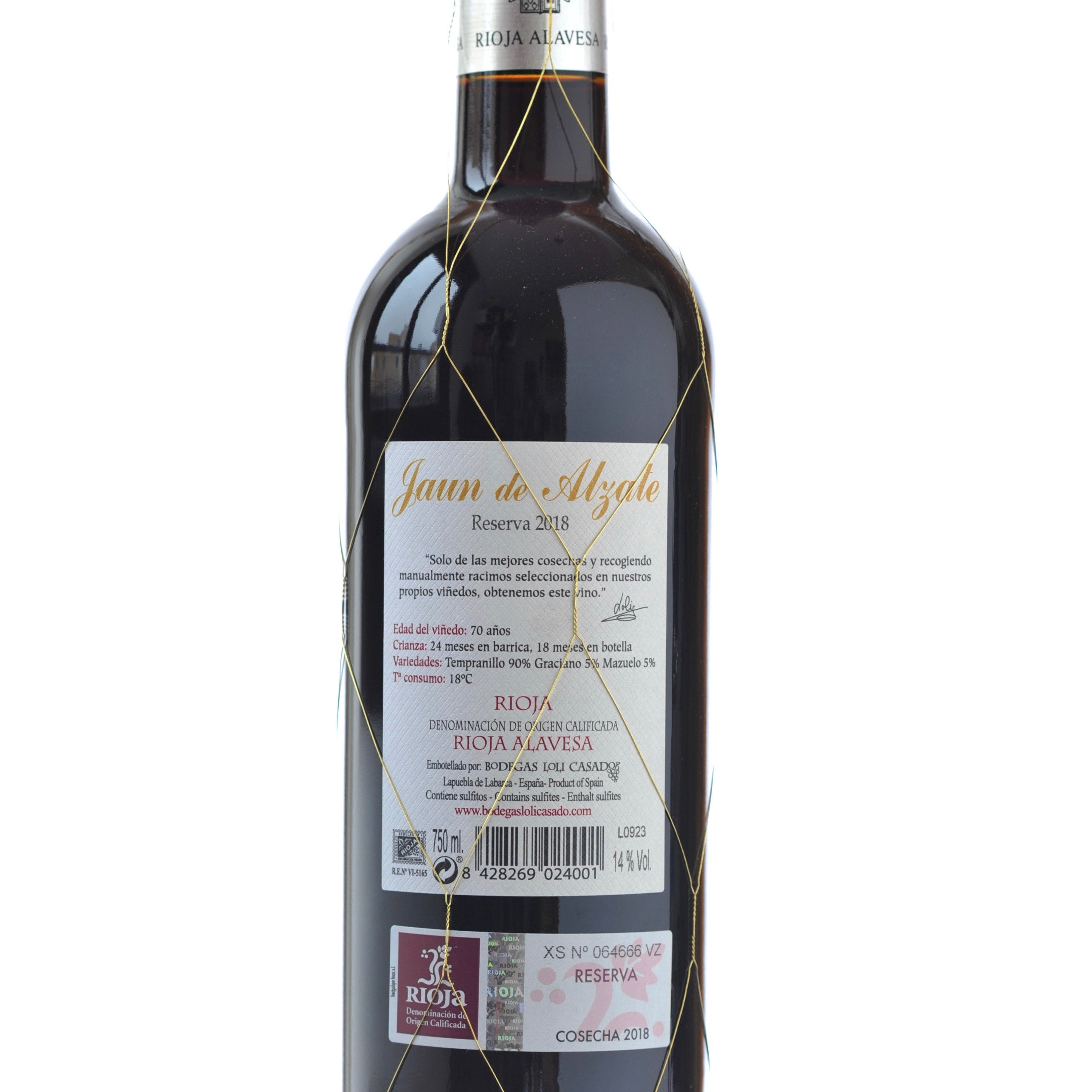 Spanish Red Wine Jaun de Alzate Reserva from Bodegas Loli Casado