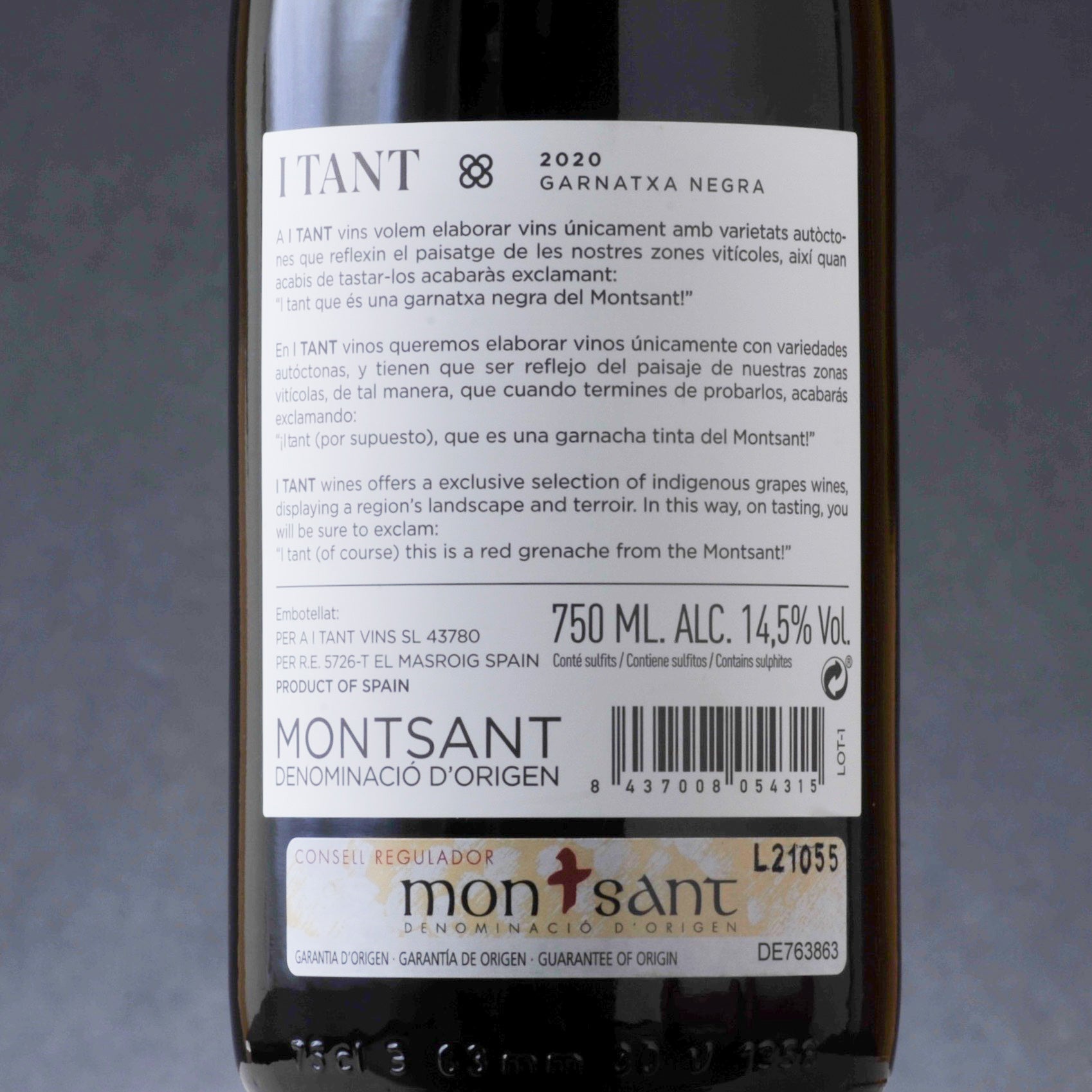 iTant Garnatxa Negra - Simply Spanish Wine