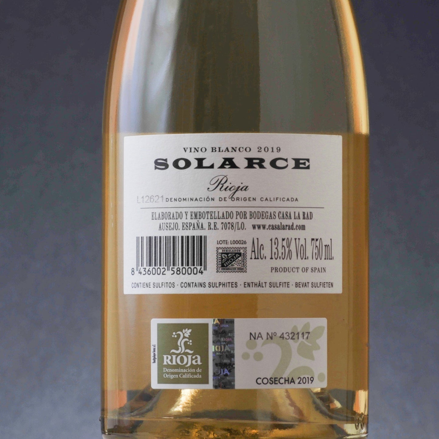 Spanish White Wine Solarce Blanco from Casa La Rad